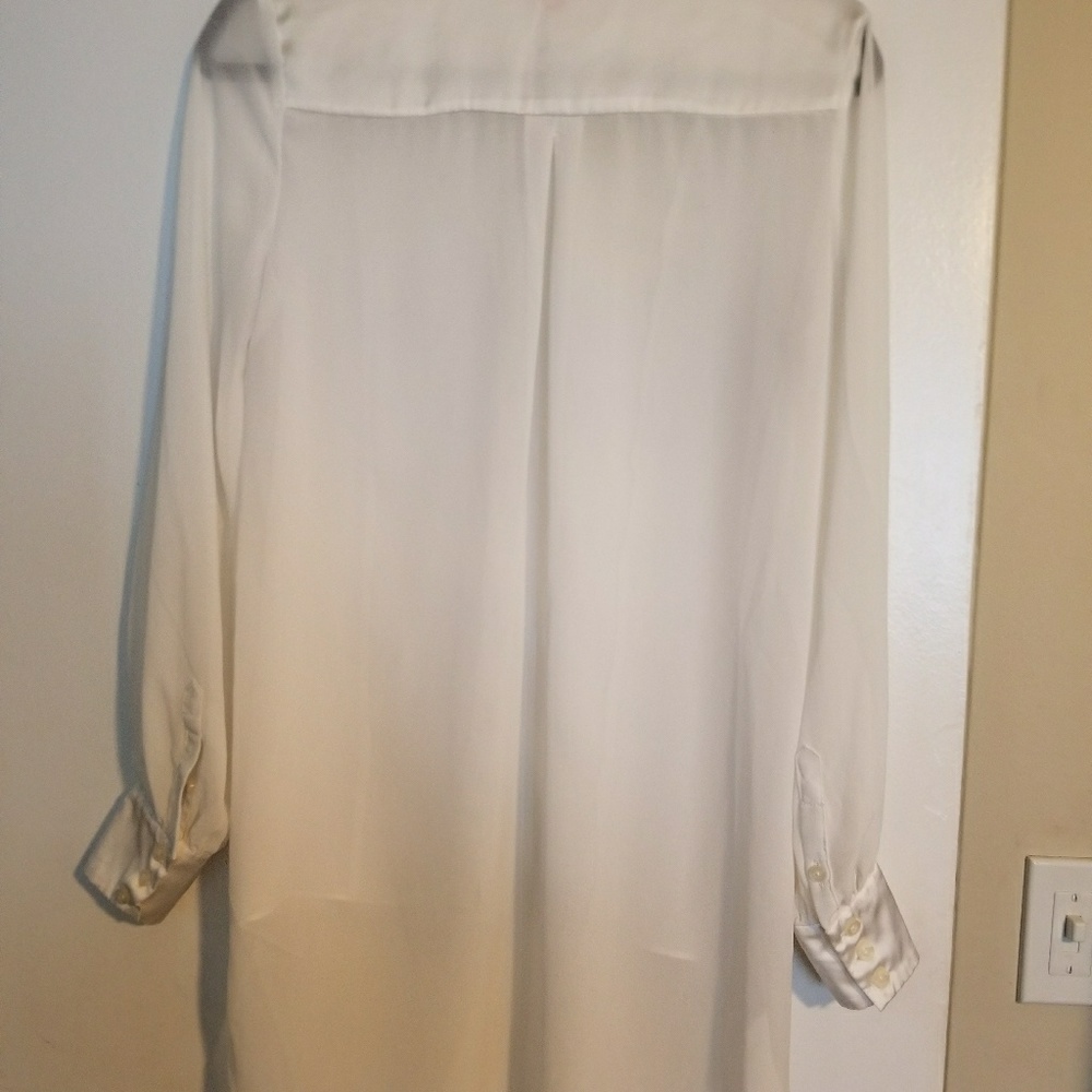 White high low tunic blouse